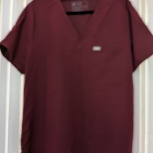 Figs Men's Maroon Scrub Top Sz XXL (1) Chest Pocket